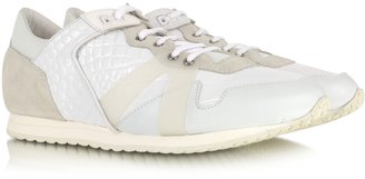 McQ Runner White Croco Embossed Calf Leather Sneaker