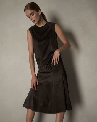 The Row Niller Paneled Suede Skirt