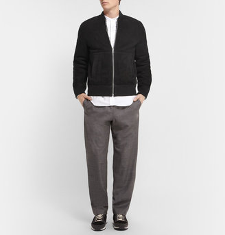 Acne Studios Otto Reversible Shearling and Suede Bomber Jacket