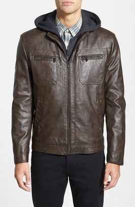 Kenneth Cole Reaction Faux Leather Bomber Jacket