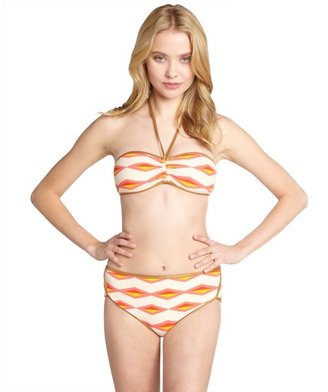 Marc by Marc Jacobs orange and white 'Hayley' gold trim classic bottom