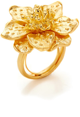 Kenneth Jay Lane Gold Flower Ring