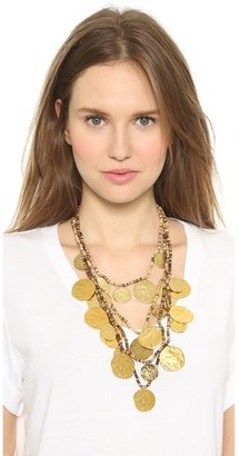 Kenneth Jay Lane Coin Layered Necklace
