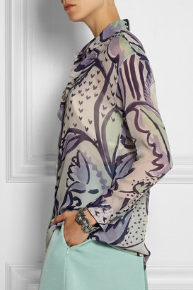 Burberry Printed silk-georgette blouse
