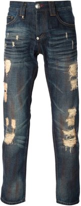 Philipp Plein distressed straight leg jeans