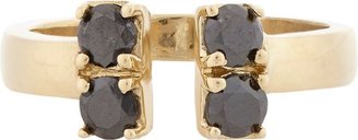 Black Diamond Loren Stewart Women's & Gold Double Stack Ring-Colorless