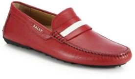 Bally Trainspot Pebbled Leather Driving Loafers