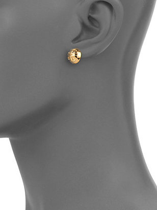 Tory Burch Medallion Dome Stud Earrings/Goldtone