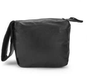 Carven Medium Leather Pouch Bag Black