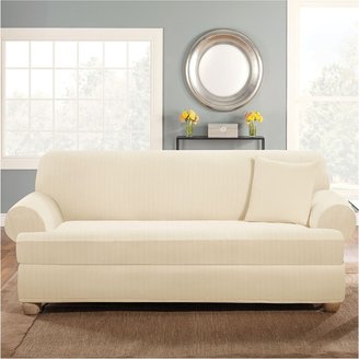 Sure Fit Stretch Pin-Striped 2-pc. T-Cushion Sofa Slipcover