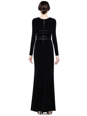 Alice + Olivia Long Sleeve Maxi Dress With Leather