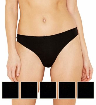 The Collection Debenhams - Pack Of Five Cotton Black Thongs