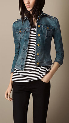 Burberry Fitted Stretch-Denim Jacket