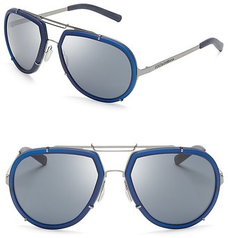 Dolce & Gabbana Thick-Rimmed Aviator Sunglasses