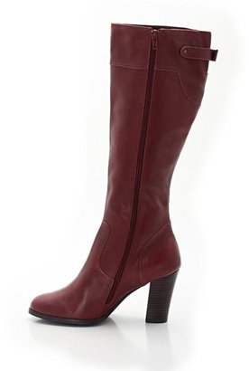 La Redoute R essentiel Heeled Leather Boots with Strap and Buckle Trim