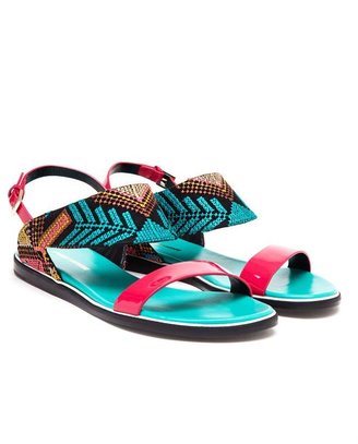 Nicholas Kirkwood Leather and Embroidered Sandals
