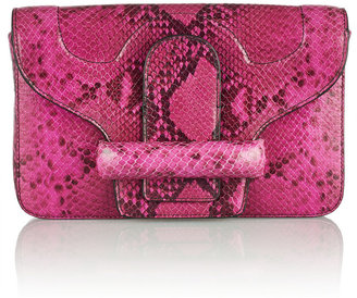 Vanessa Bruno Catherine snake-effect leather clutch