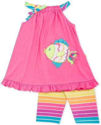 Rare Editions Little Girls' 2-Piece Rainbow Fish Dress and Legging Set