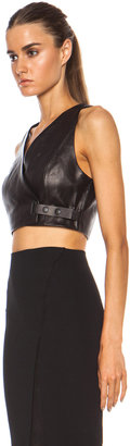 Alexander Wang T by Leather Wrap Crop Top