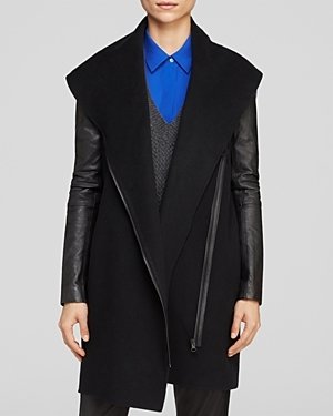 Vince Coat - Leather Sleeve