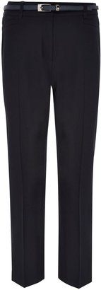 C&C California CC Petite Navy Belted Woolblend Trousers