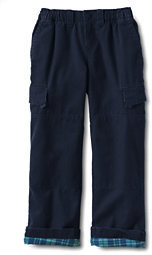 Classic Little Boys Iron Knee® Lined Pull-on Canvas Pants Navy Mini Check