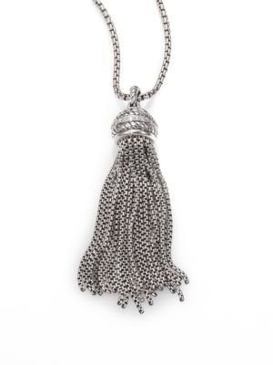 David Yurman Cable Classics Tassel Pendant with Diamonds on Chain