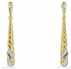 David Yurman Willow Medium Drop Earrings with Diamonds in Gold