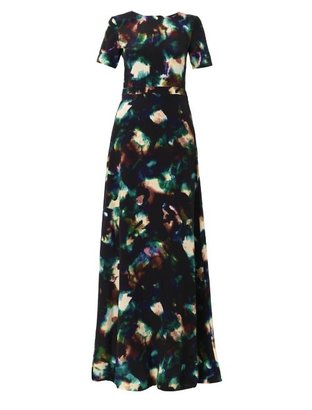 Saloni Donna solar cloud-print silk gown