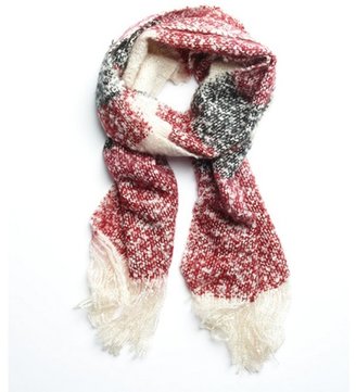 La Fiorentina Fiore by red and black stripe fringe muffler scarf
