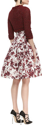 Oscar de la Renta Sleeveless Full-Skirt Floral Dress