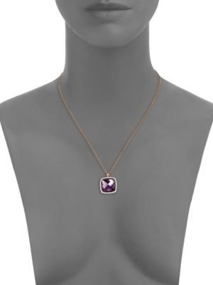 Roberto Coin Cocktail Amethyst, Diamond & 18K Rose Gold Pendant Necklace