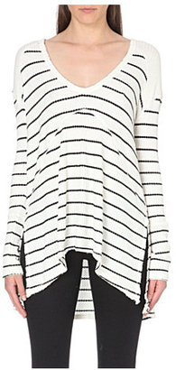 Free People Striped stretch-jersey top