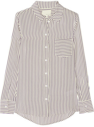 Band Of Outsiders Striped silk crepe de chine shirt