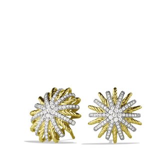 David Yurman Starburst Earrings with Diamonds in Gold