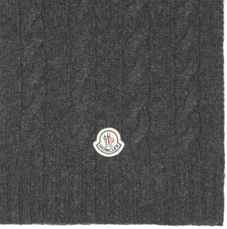 Moncler Grey Cable Knit Scarf