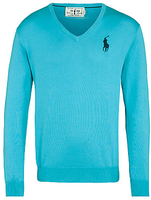 Polo Ralph Lauren V-Neck Long Sleeve Sweater, Spring Aqua