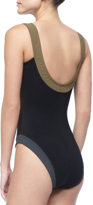 Karla Colletto Sheer-Front One-Piece